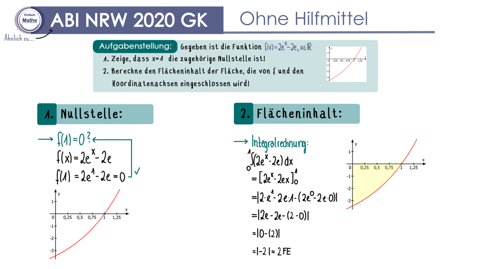 Video Mathe ABI GK 2020 hilfsmittelfrei Teil 2